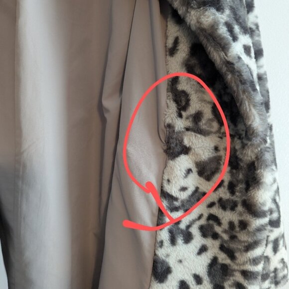 Hollister Single Breasted Women's Faux Fur Animal Print Winter Coat, Sz M - Picture 6 of 10